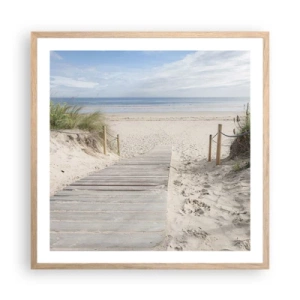 Poster in light oak frame - Until the Horizon - 60x60 cm