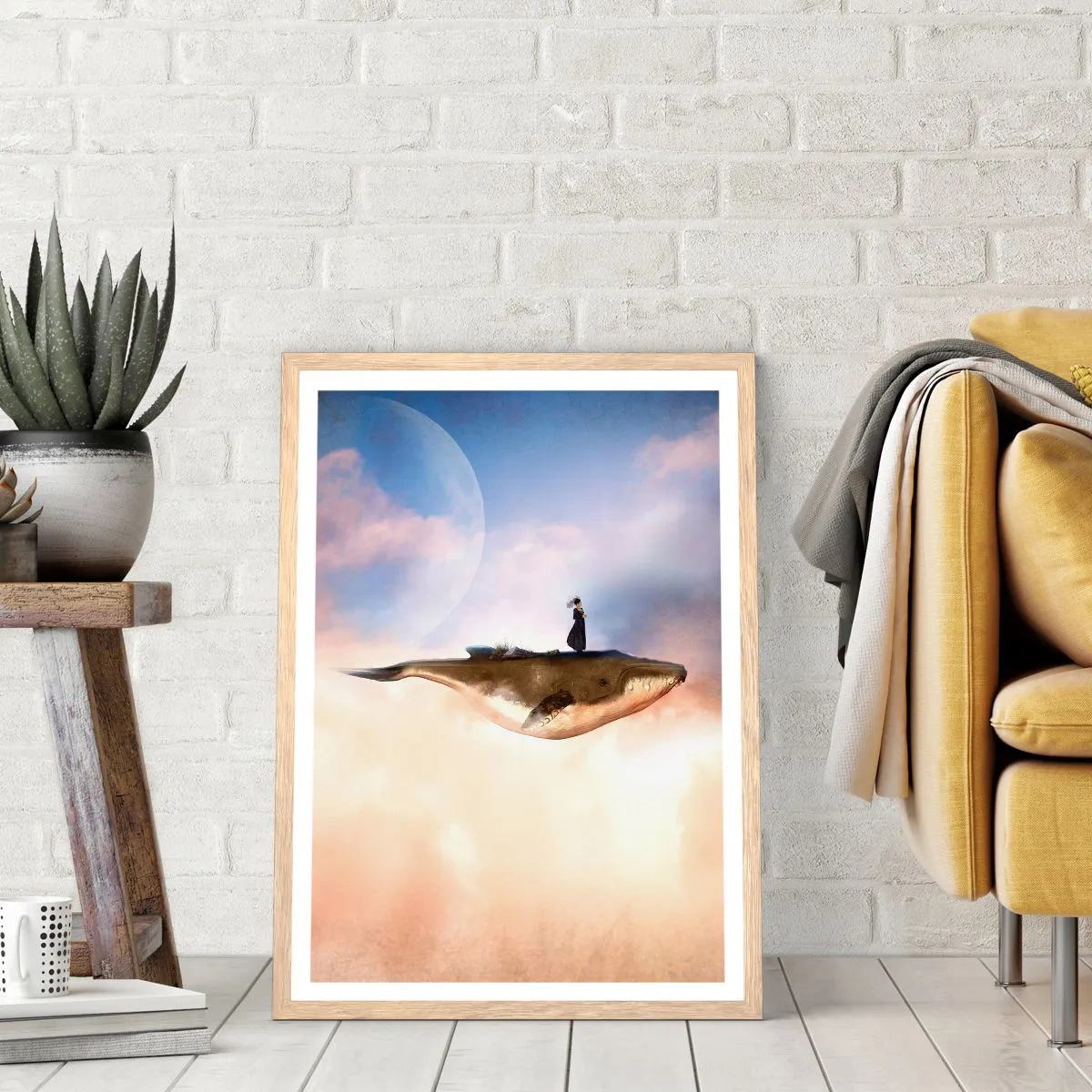 Poster in light oak frame - Surreal Journey - 50x70 cm