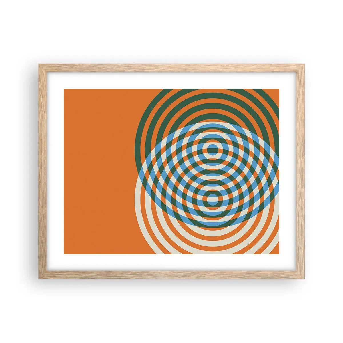 Poster in light oak frame - Abstract Variation on a Circle - 50x40 cm