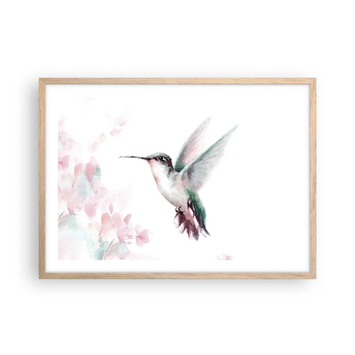 Poster in light oak frame - Stopped in Flutter - 70x50 cm