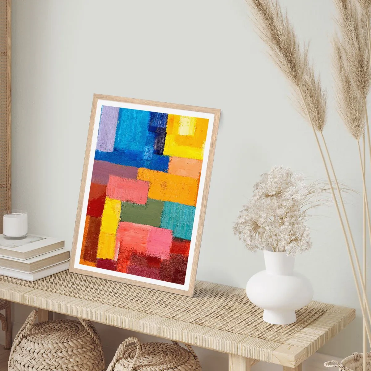 Poster in light oak frame - Each Different, All Colourful - 61x91 cm