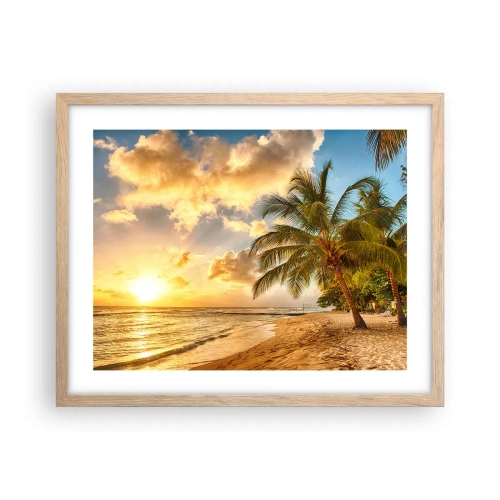Poster in light oak frame - Eternal Summer, Always Holidays - 50x40 cm