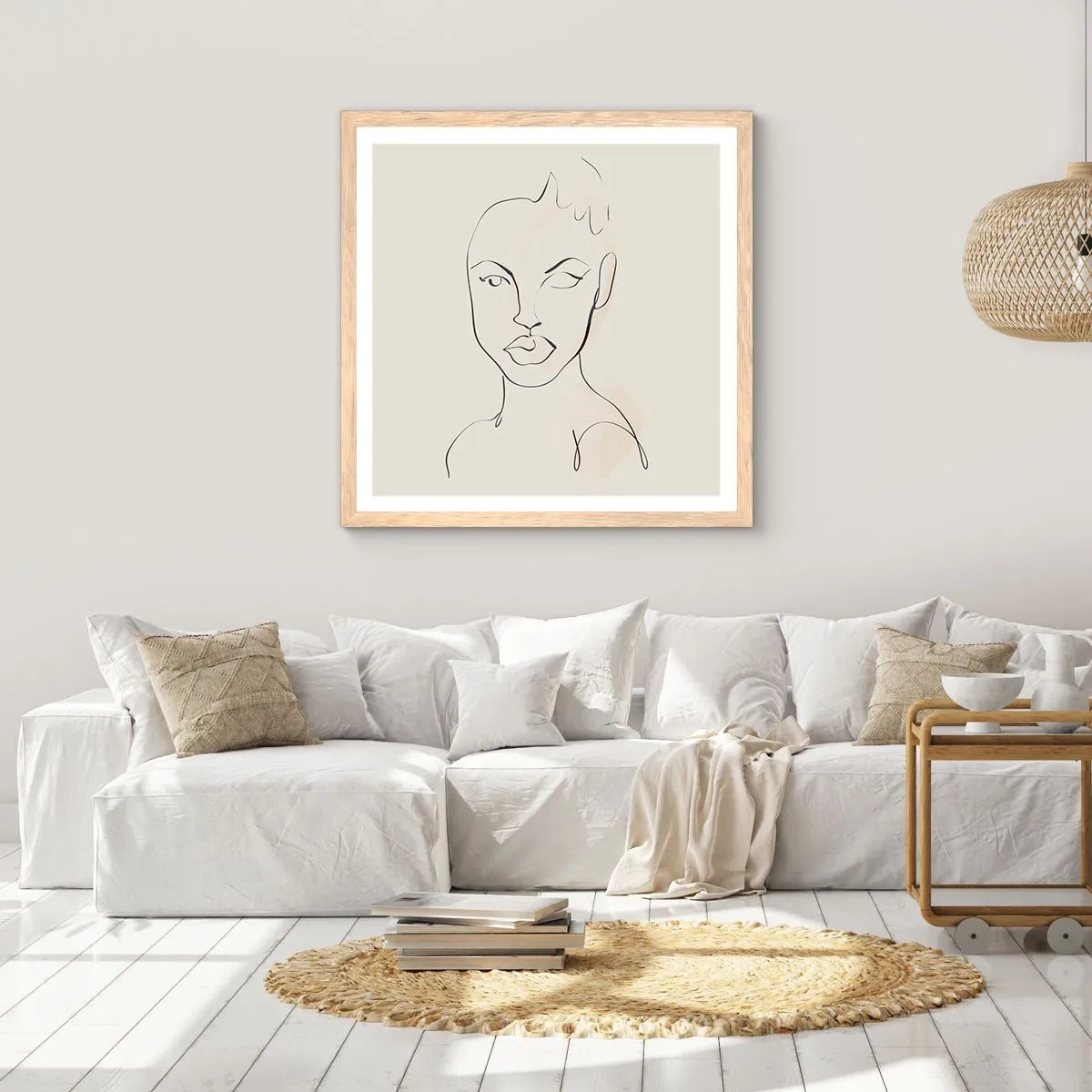 Poster in light oak frame - Outline of Sensuality - 30x30 cm