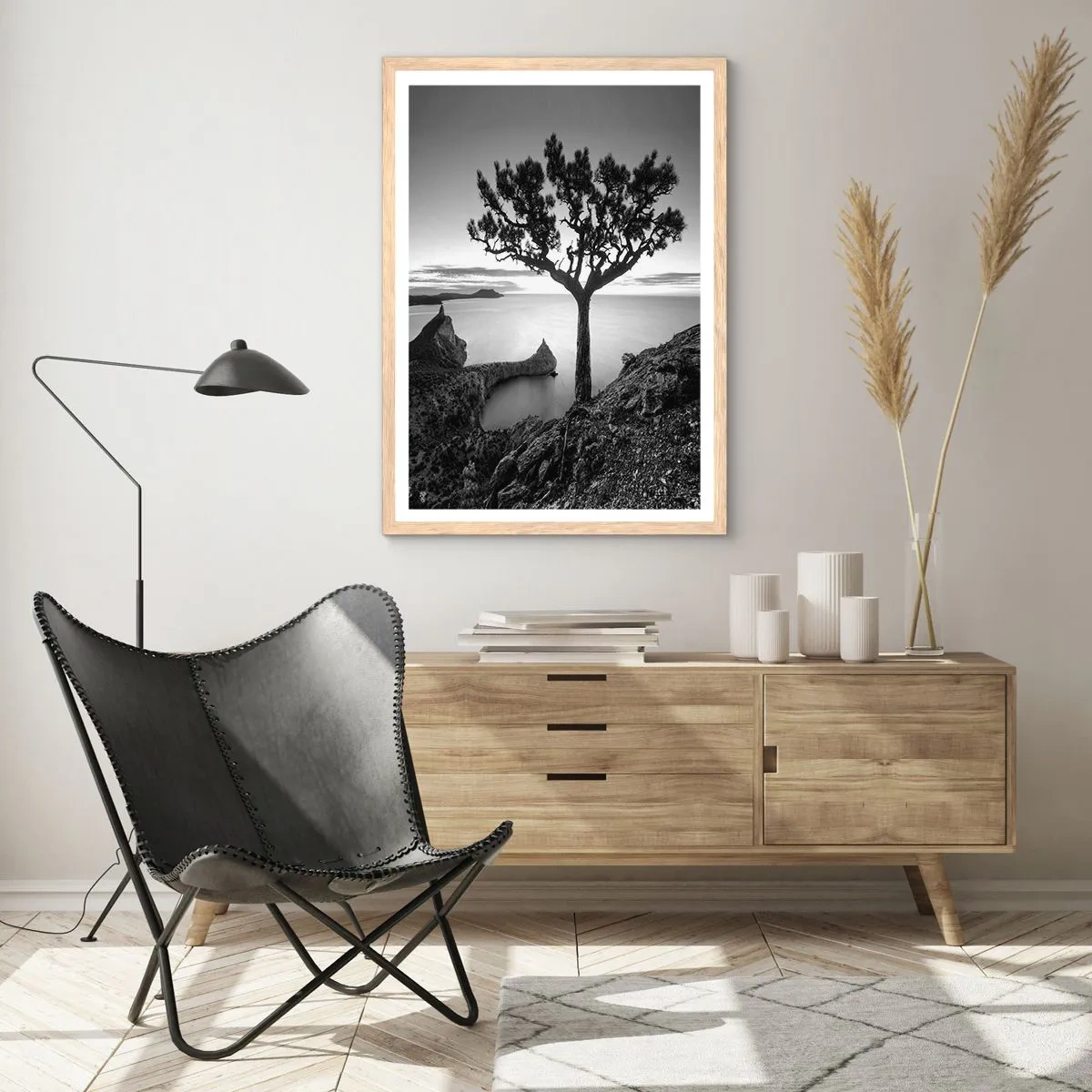 Poster in light oak frame - Quiet All Around - 61x91 cm
