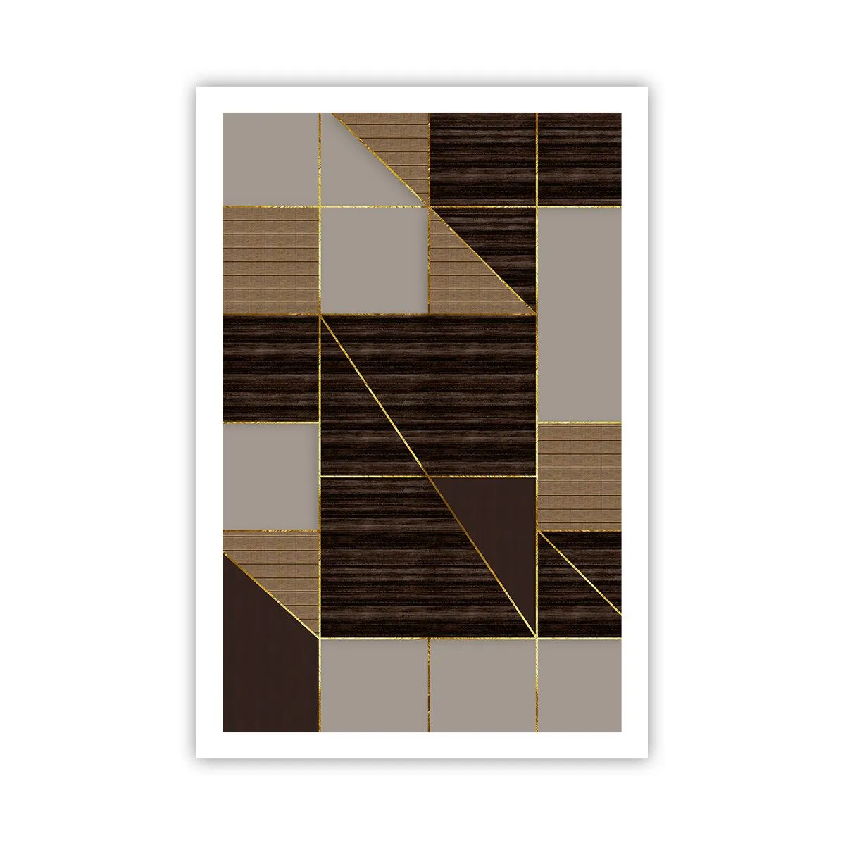 Poster - Mosaic of Brown and Gold - 61x91 cm