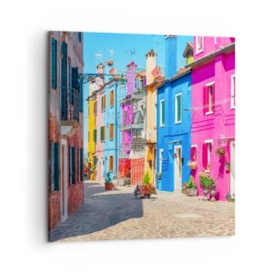 Canvas picture - Town Bursting with Colours - 50x50 cm