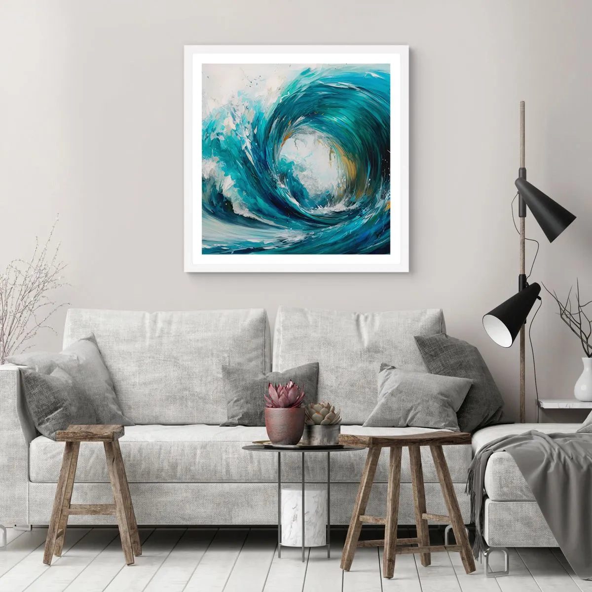 Poster in white frmae - Sea Portal - 30x30 cm