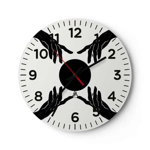 Wall clock - Clock on glass - Secret Sign - 30x30 cm