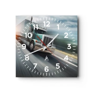 Wall clock - Clock on glass - American Giant in the Rush - 40x40 cm