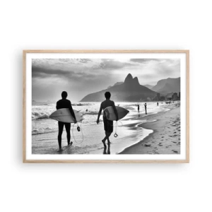 Poster in light oak frame - Samba for One Wave - 91x61 cm