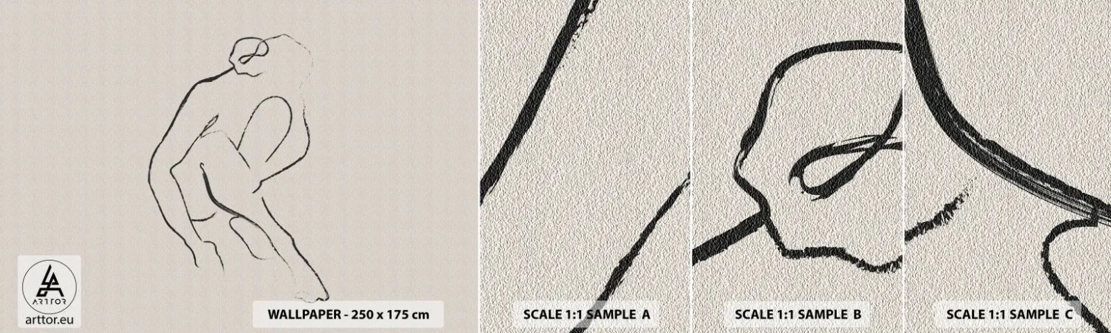 Photo Wallpaper Sample Self-Adhesive Deluxe Sticker - Intimate Sketch - Minimalism, Act, Woman - 100x30 cm