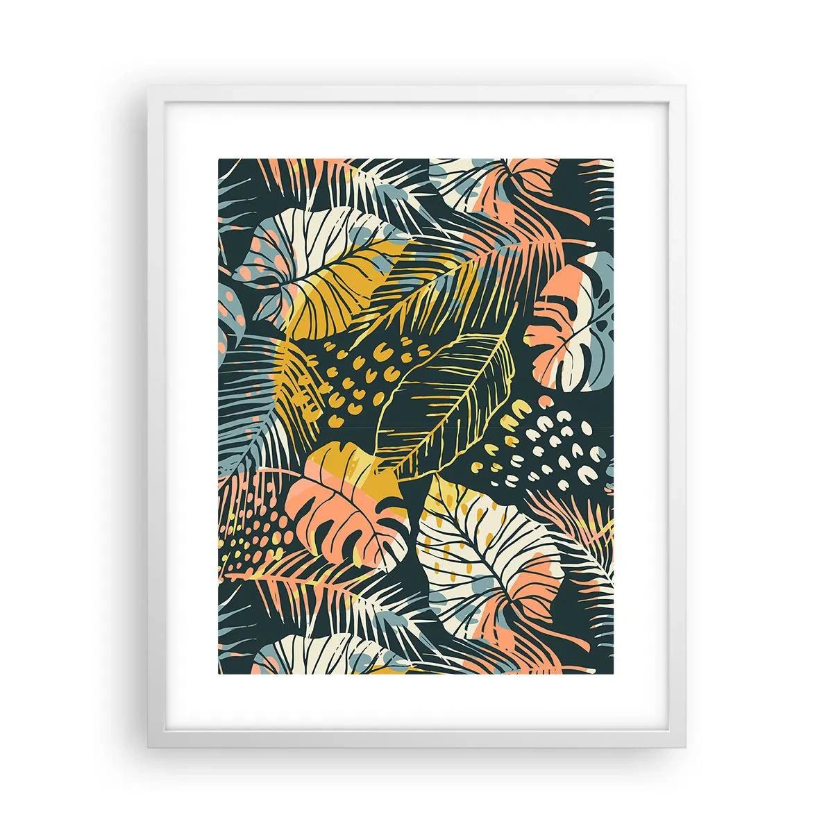 Poster in white frmae - Leafy Fantasy - 40x50 cm