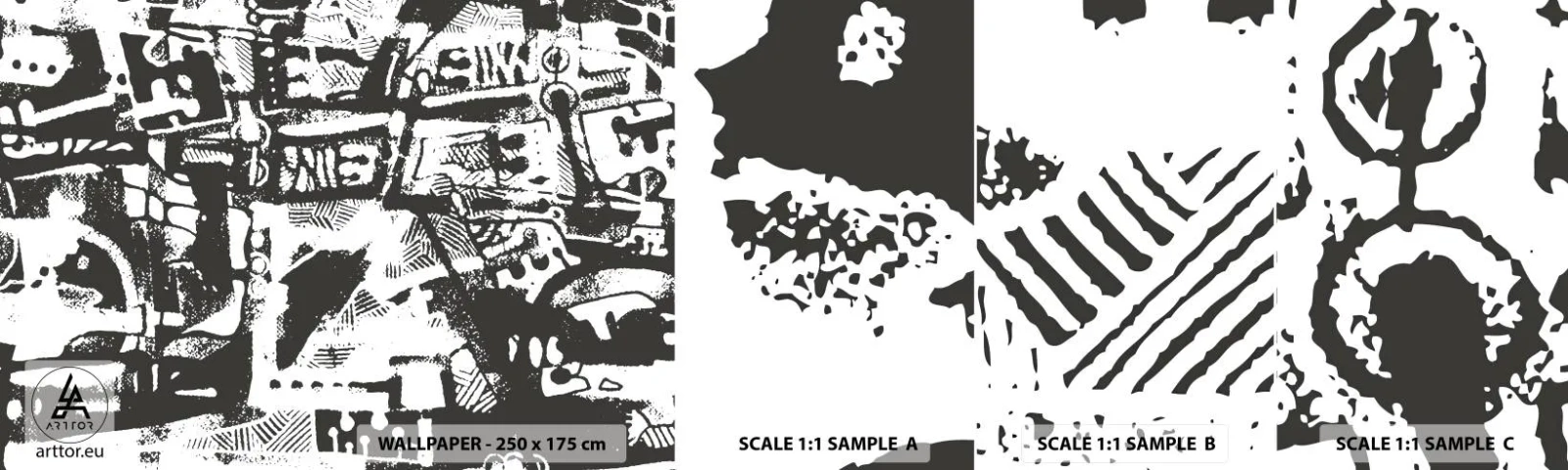 Photo Wallpaper Sample Self-Adhesive Deluxe Sticker - Order or Chaos? - Abstraction, Graphics, Piece - 100x30 cm