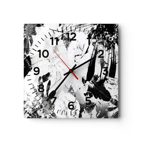 Wall clock - Clock on glass - Autumn in a Negative - 40x40 cm