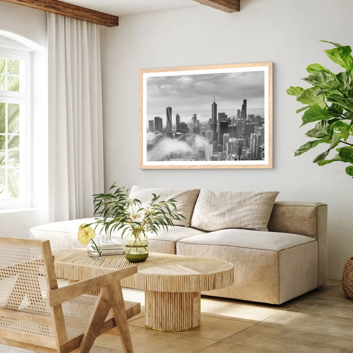 Poster in light oak frame - American Landscape - 50x40 cm