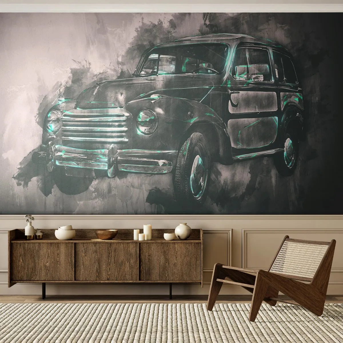 Self-Adhesive Photo Wallpaper Deluxe Sticker - Distinguished Ancestor - Retro car, Automotive, Trip - 250x175 cm