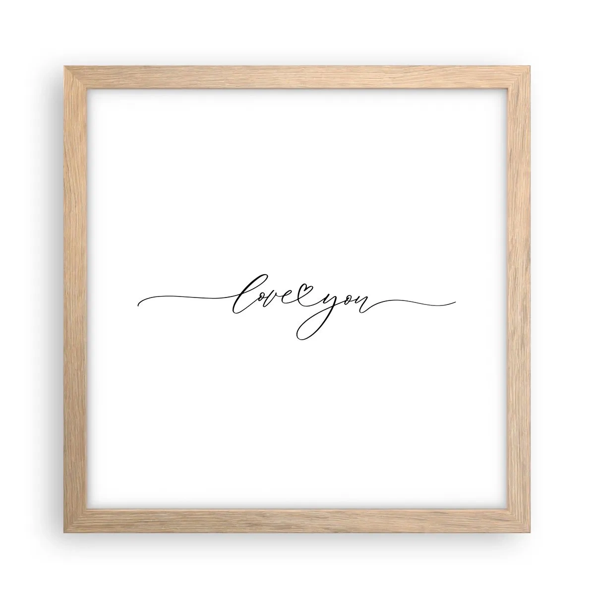 Poster in light oak frame - Black on White - 30x30 cm