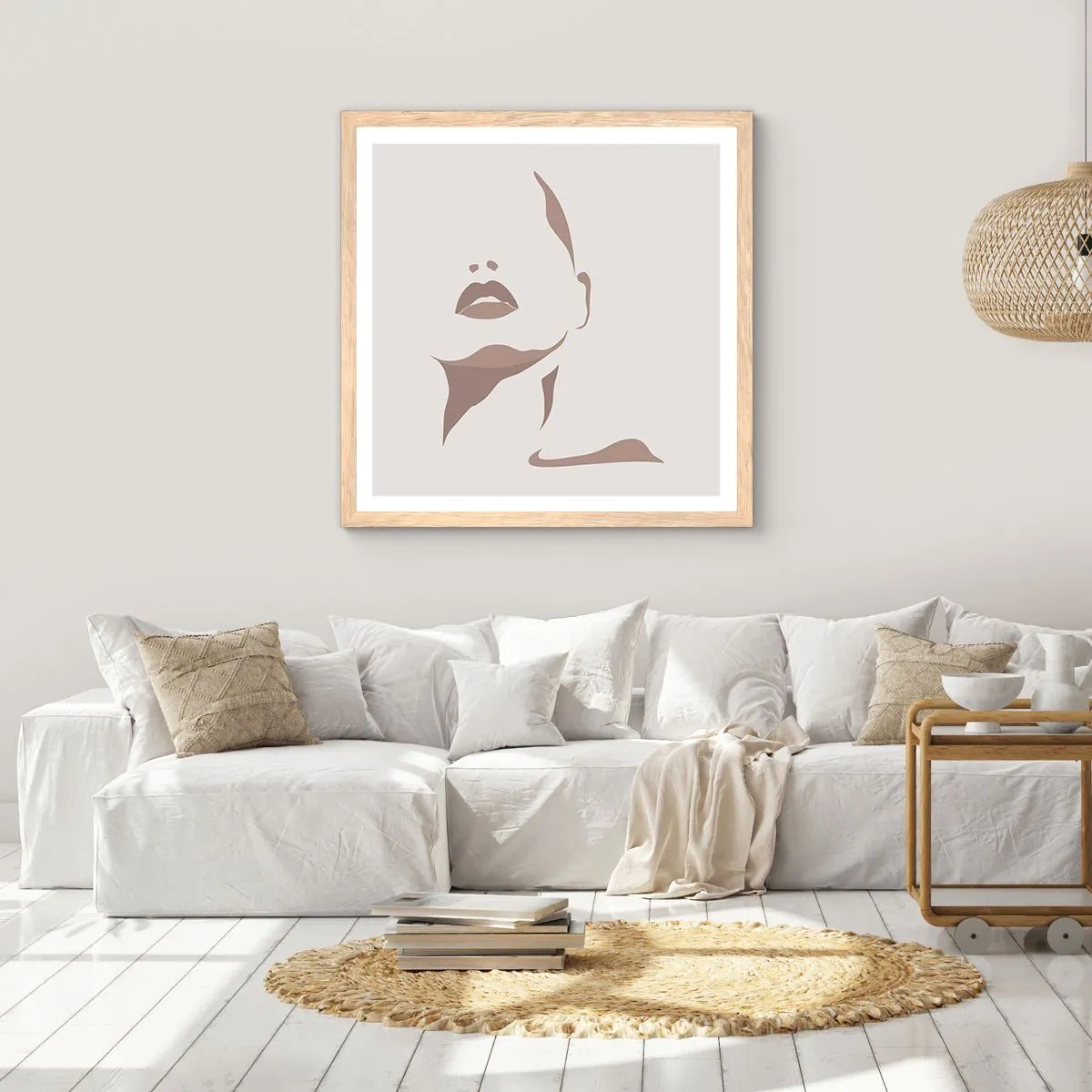 Poster in light oak frame - Created with Light and Shadow - 30x30 cm