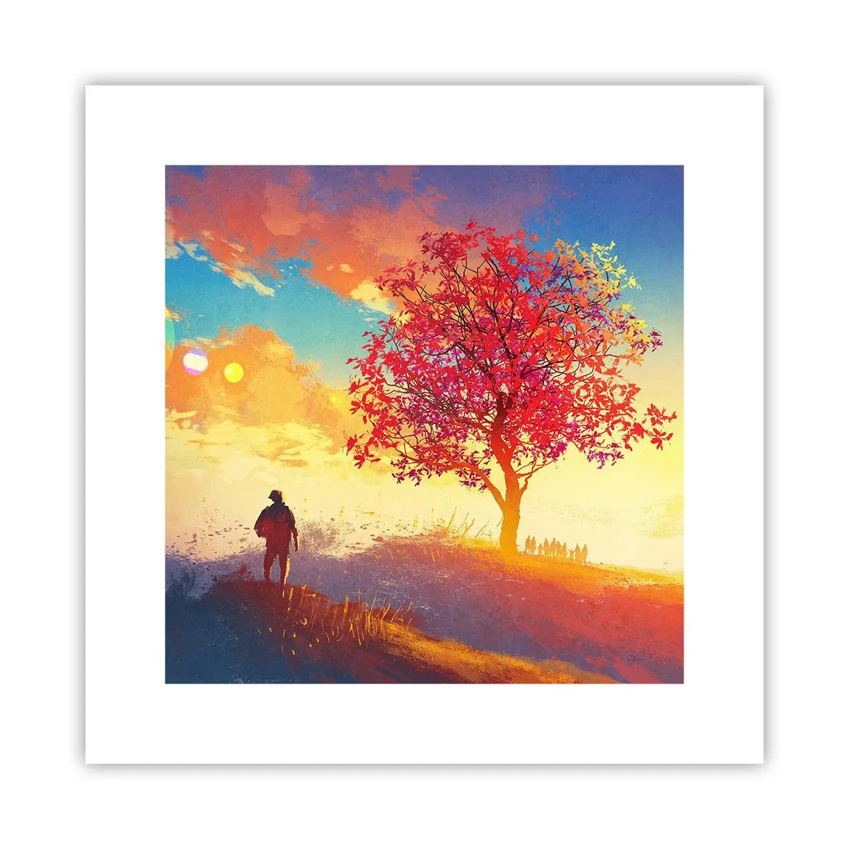 Poster - Pilgrim at Its Goal - 30x30 cm