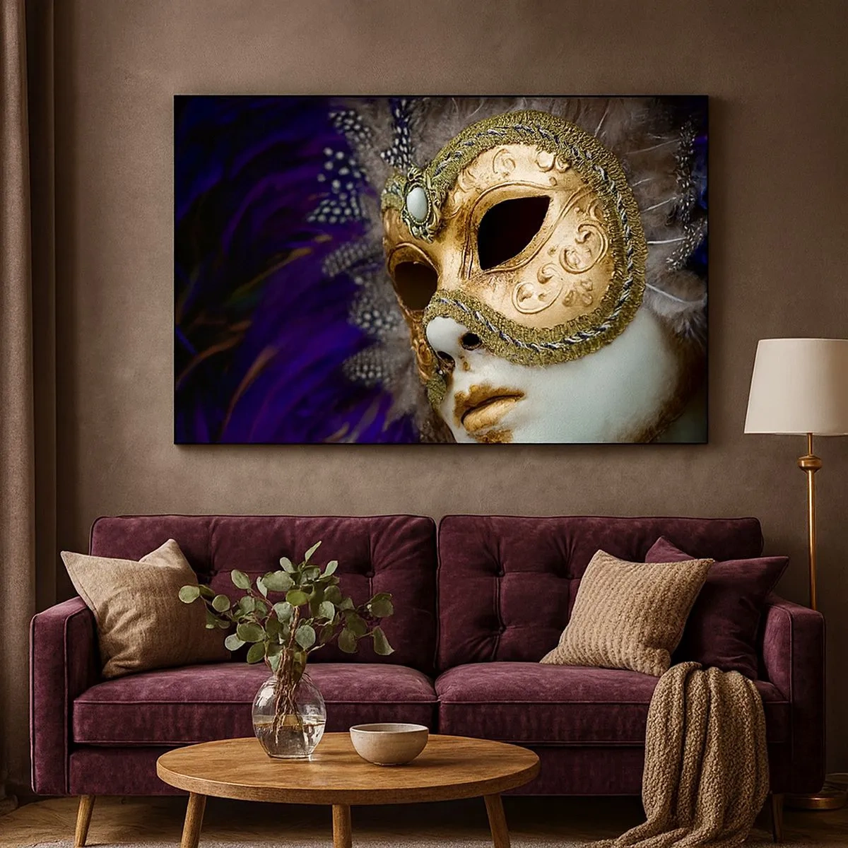 Canvas picture - Venetian Portrait In Gold - 100x40 cm