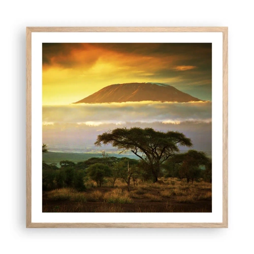 Poster in light oak frame - Traveller's Dream - 60x60 cm