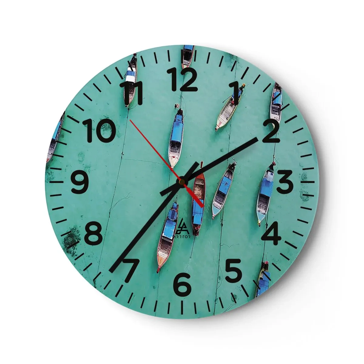 Wall clock - Clock on glass - In Joyful Expectation - 40x40 cm