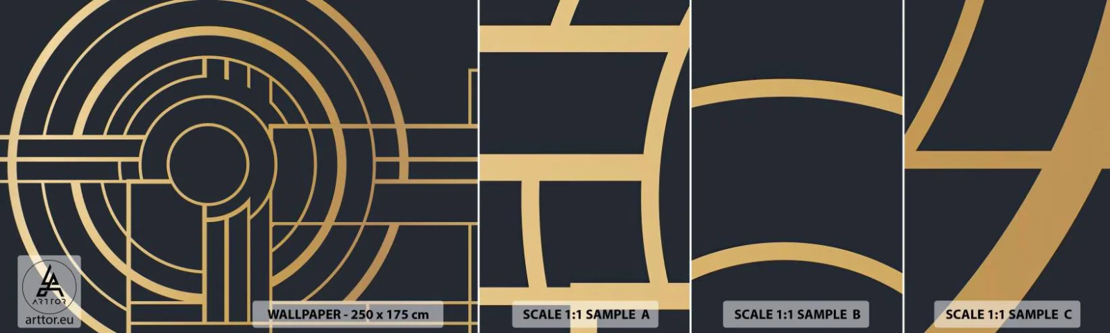 Photo Wallpaper Sample Self-Adhesive Deluxe Sticker - Tour of Things - Abstraction, Piece, Graphics - 100x30 cm