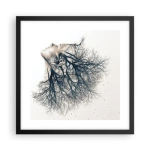 Poster in black frame - Listening to the Whisper of the Trees - 40x40 cm