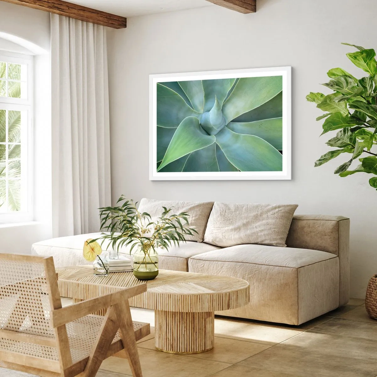 Poster in white frmae - Birth of Green - 50x40 cm