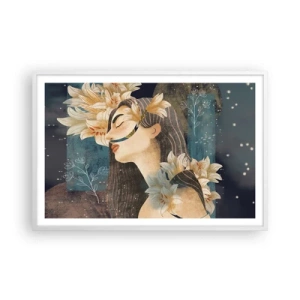 Poster in white frmae - Tale of a Queen with Lillies - 91x61 cm