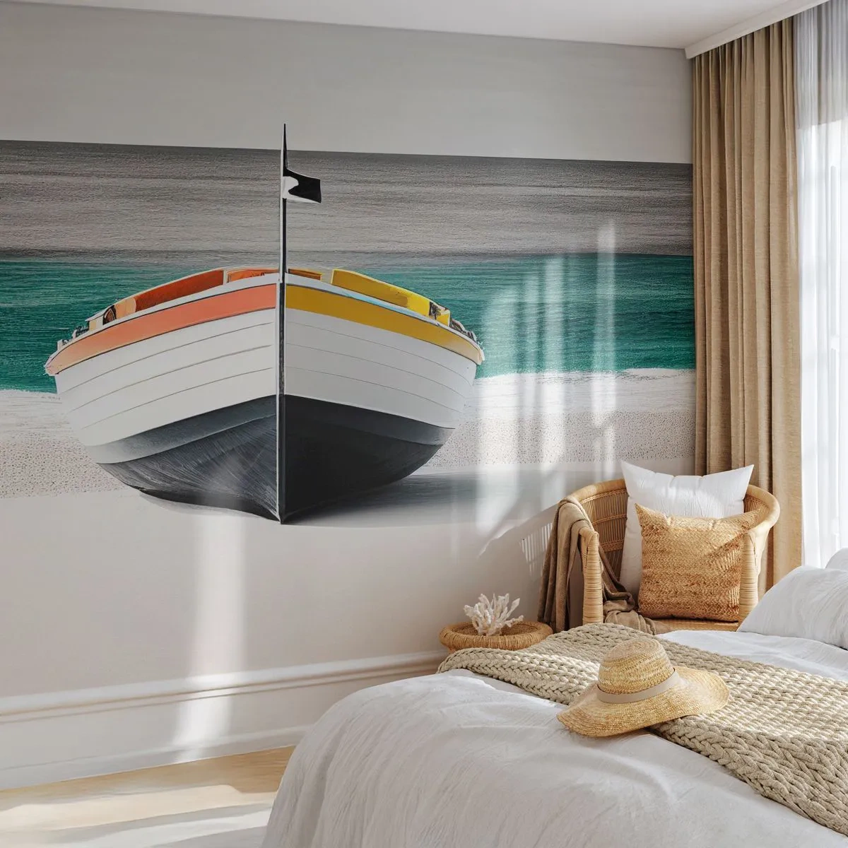 Custom Wallpaper Premium Sand - In Its Place - Boat, Sea, Seaside