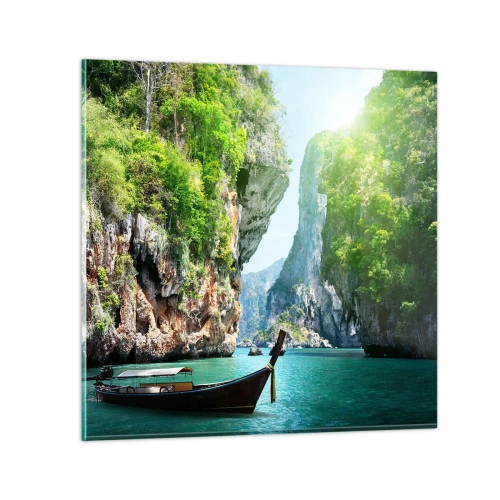 Glass picture - Invitation for an Exotic Trip - 50x50 cm