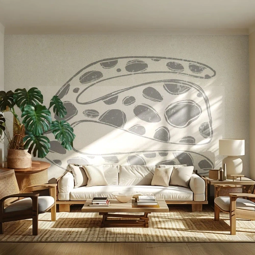 Photo Wallpaper Standard Eco - Curious Creature - Boho, Minimalism, Bright - 250x175 cm