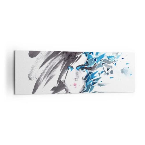 Canvas picture - Sensual Portrait in Grey and Blue - 160x50 cm