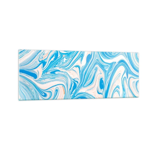 Glass picture - Floodplain in Turquoise - 140x50 cm