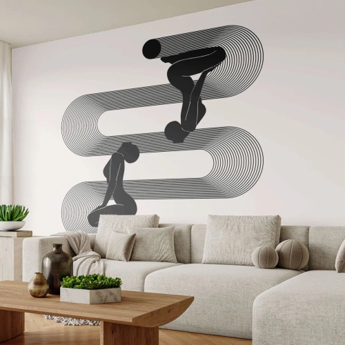 Self-Adhesive Photo Wallpaper Deluxe Sticker - Sensual Symmetry - Women, Lines, Meditation - 150x105 cm