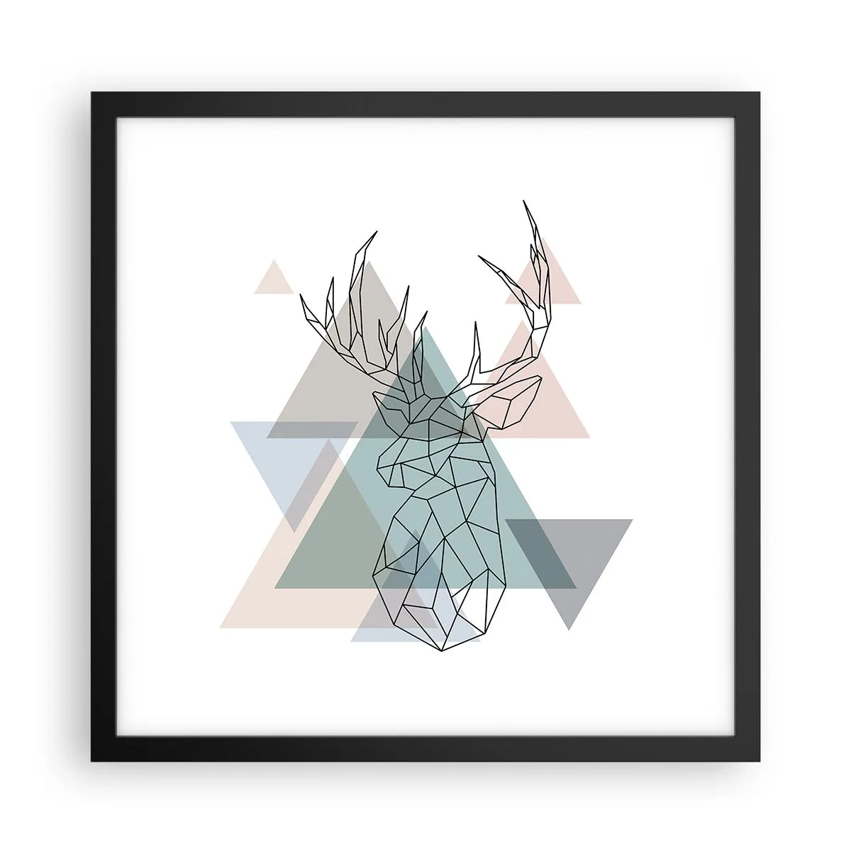 Poster in black frame - In a Geometrical Forest - 40x40 cm