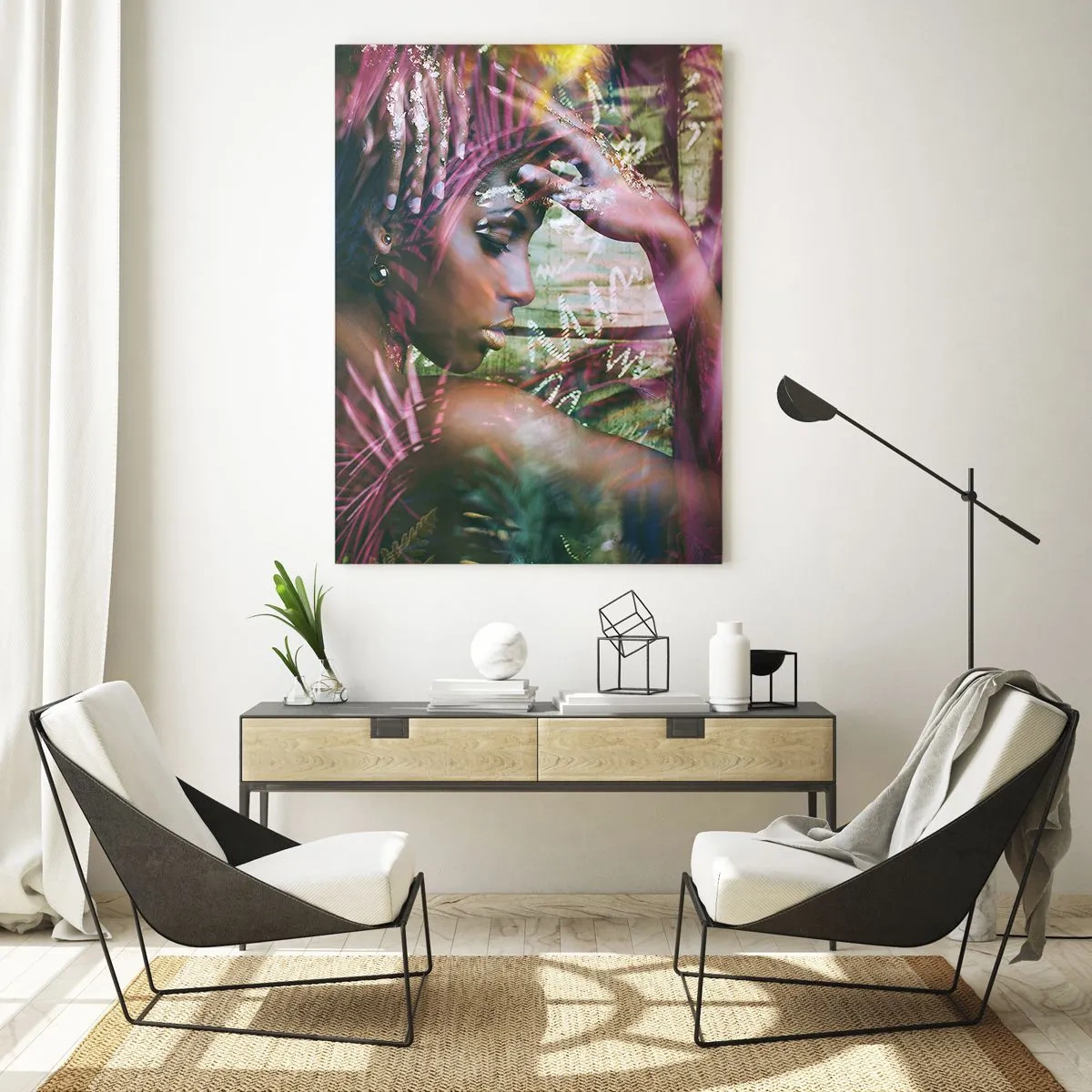 Glass picture - Mother Nature in the Jungle - 50x70 cm