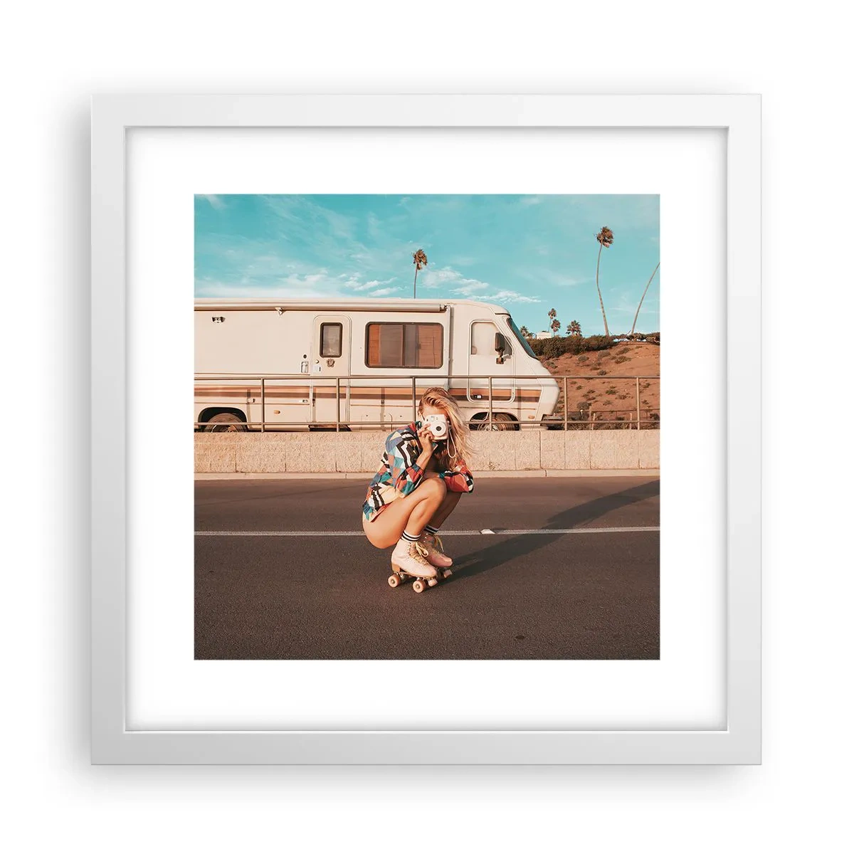 Poster in white frmae - Smile, Please! - 30x30 cm