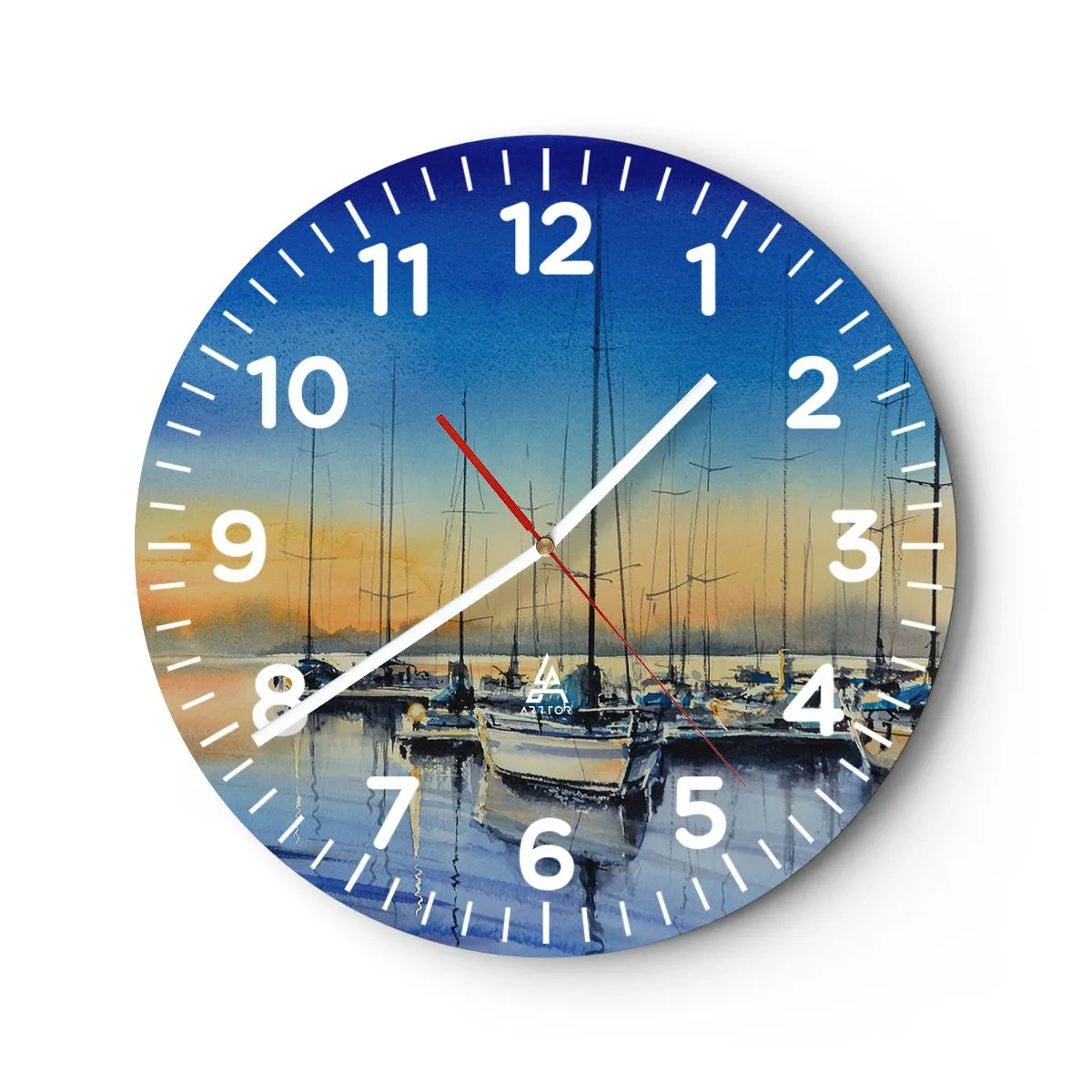 Wall clock - Clock on glass - The End of a Good Day - 40x40 cm