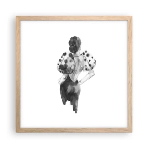 Poster in light oak frame - She Passed by - 40x40 cm