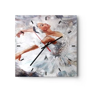 Wall clock - Clock on glass - Delicate and Light As a Tulle - 30x30 cm