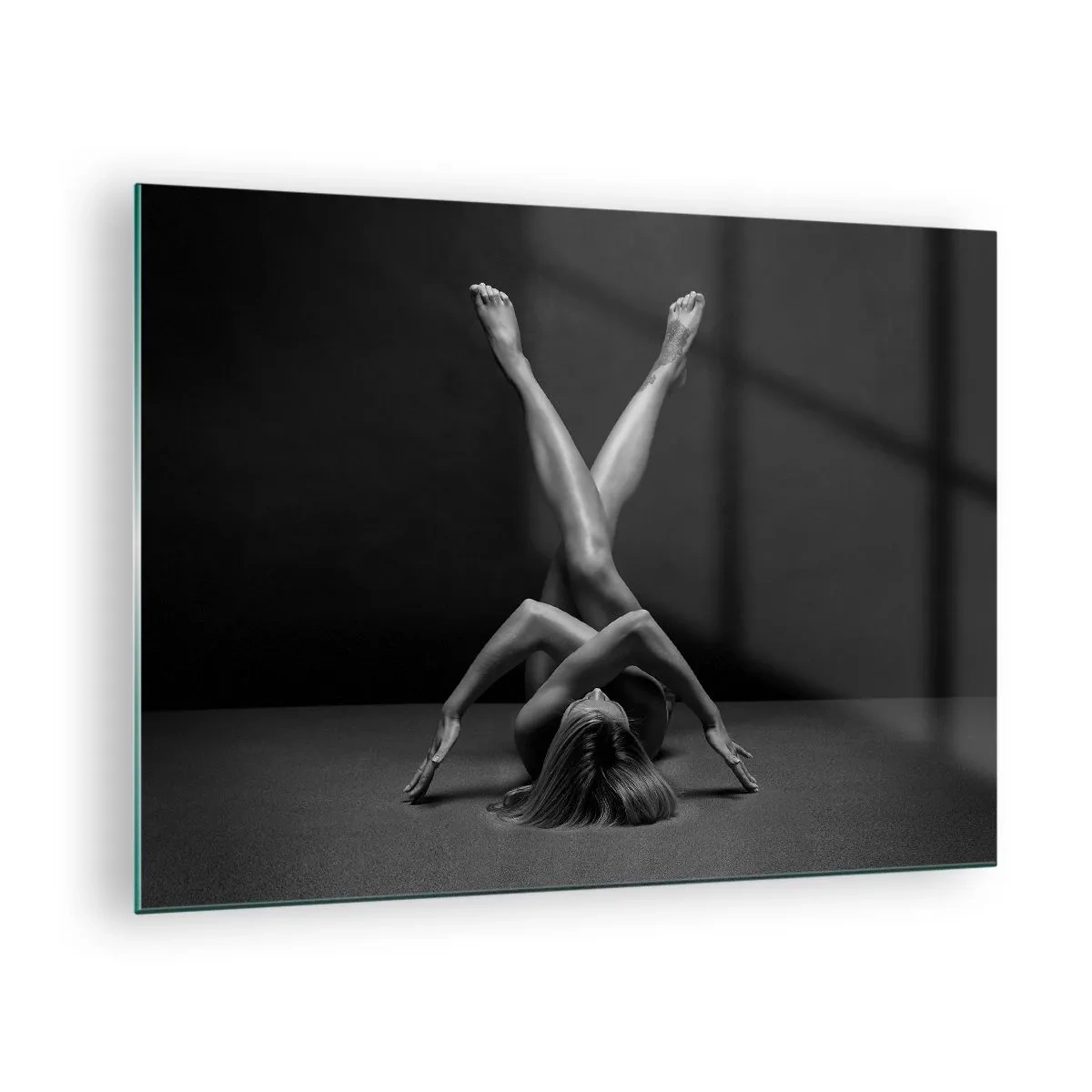 Glass picture - Female nude in a geometric body composition - 70x50cm - Geometry of Nakedness - Modern wall decoration for the living room and bedroom ARTTOR