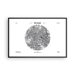 Poster in black frame - Anatomy of Rome - 91x61 cm
