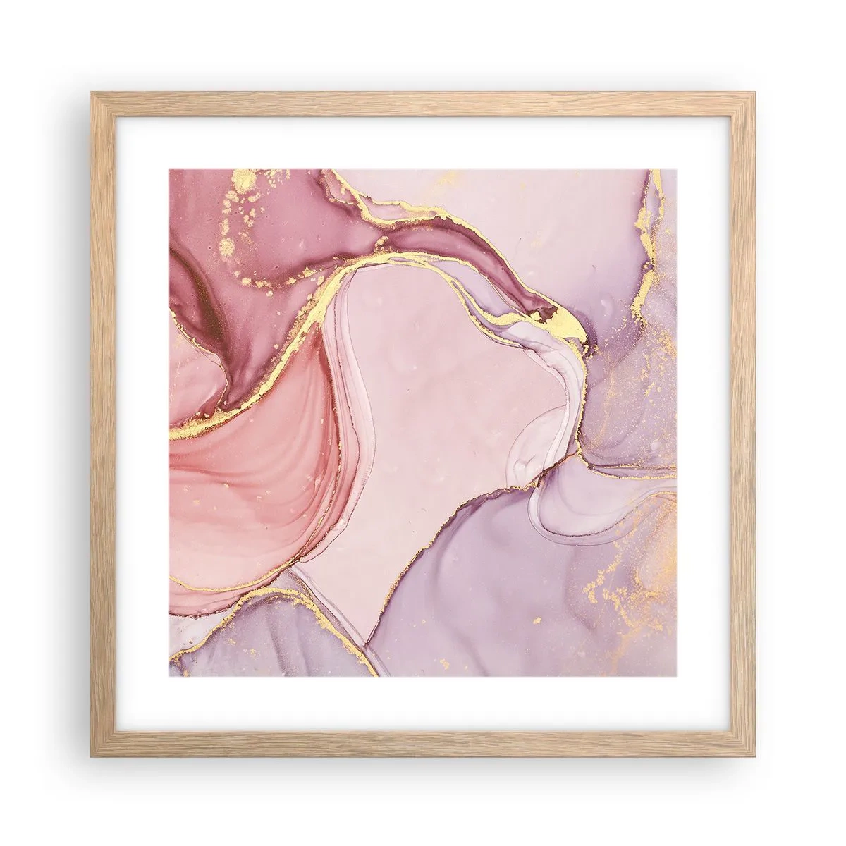 Poster in light oak frame - Caress of Colours - 40x40 cm