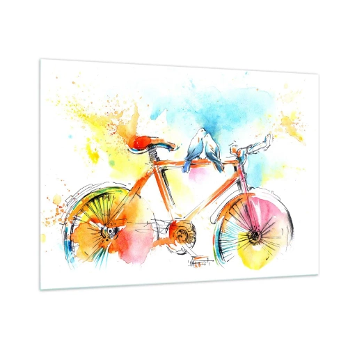 Glass picture - Together on a Bike - 100x70 cm