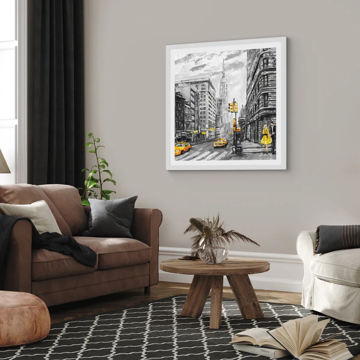Poster in white frmae - New York Tale - 30x30 cm