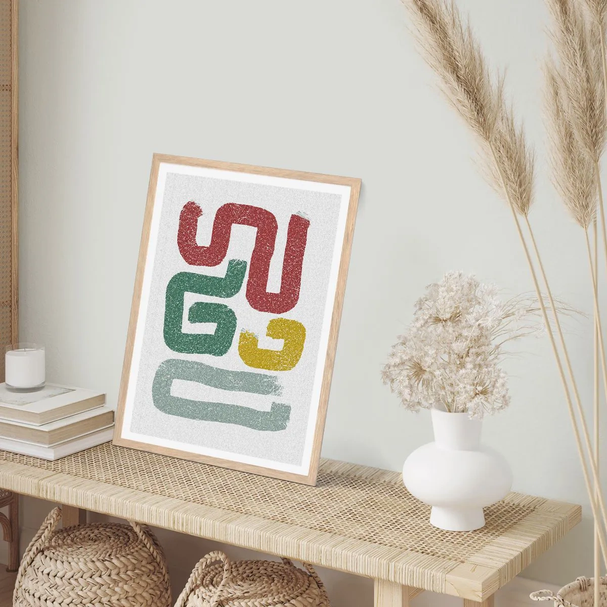 Poster in light oak frame - In an Unknown Language - 50x70 cm