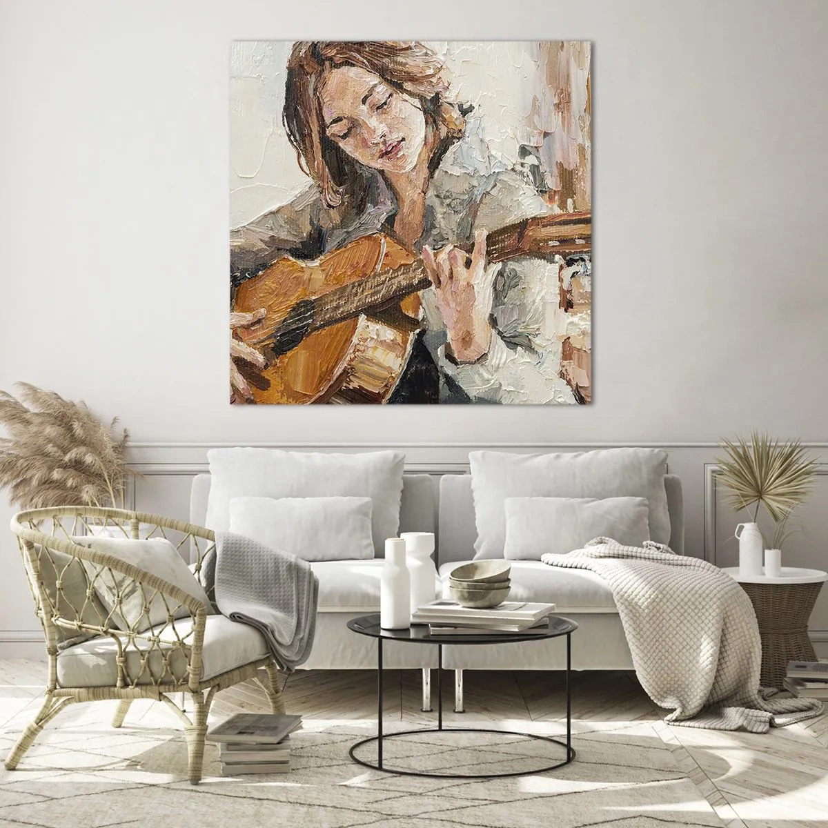 Glass picture - Concert for Guitar and Girly Heart - 40x40 cm