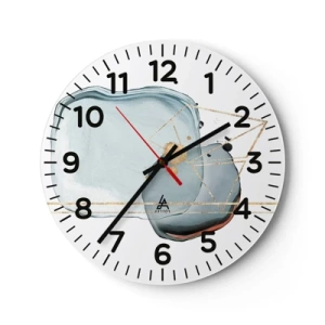 Wall clock - Clock on glass - Study of a Raindrop - 30x30 cm